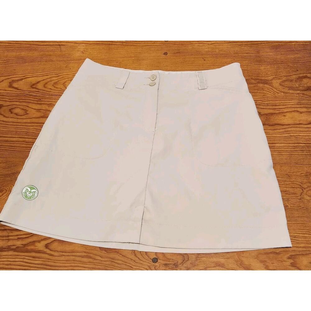 Nike Dri Fit Golf Skort Women Sz M Ivory Cream Performance Pickleball Athletic